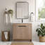 Meuble-lavabo autoportant de 36 pouces avec lavabo en céramique blanche et 2 portes d'armoire à fermeture en douceur