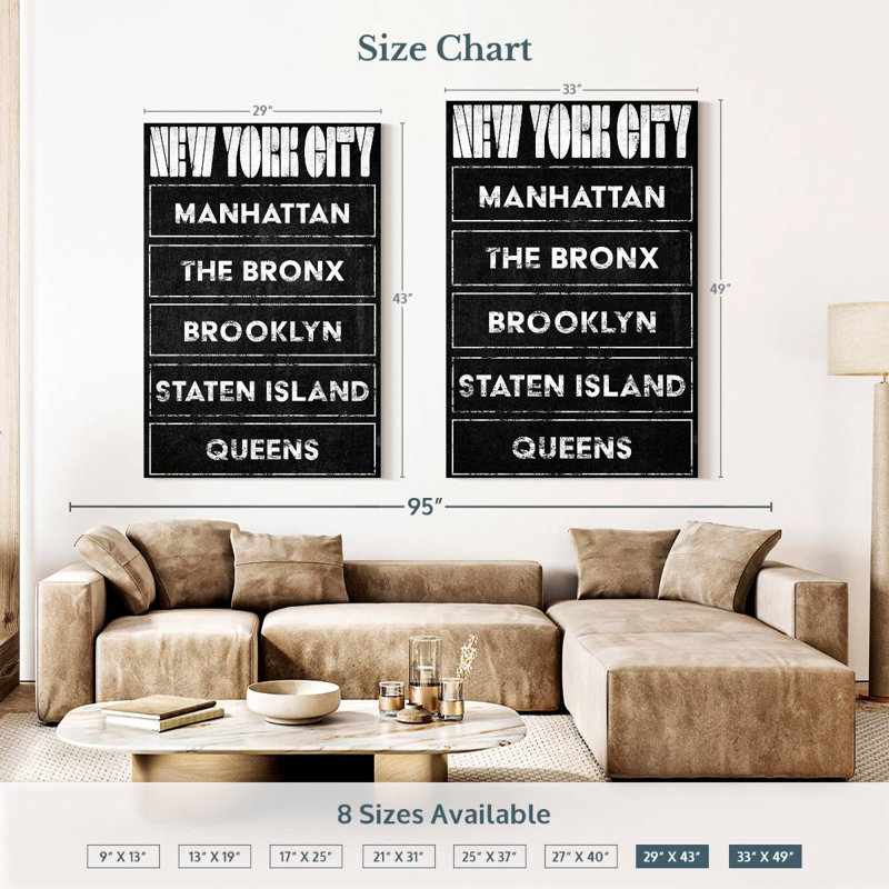Aime Boroughs Of New York, 51" H x 34" W