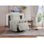Fauteuil inclinable et pivotant, velours côtelé ivoire-1687925348