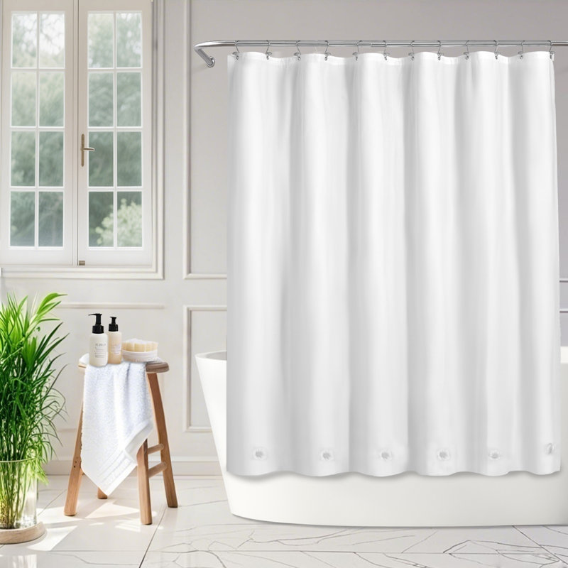 Doublure de rideau de douche imperméable 8G PEVA, Blanc, H 78 po x l 72 po