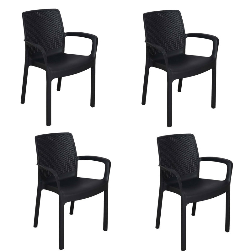 Dyani Stacking Patio Dining Armchair, Anthracite