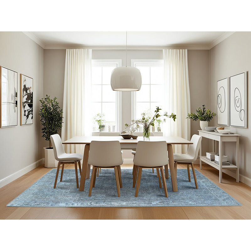 Tapis bleu/gris, Rectangle 7 pi x 10 pi