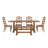 Gildas 78" Solid Wood Oak Finish Top 7-Piece Dining Set With French Ladder Back Chairs-1836830950-1836830949