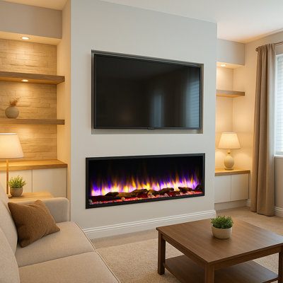 Castleton Fires & Fireplaces 120cm W Black Electric Fireplace with 6824.28 BTU