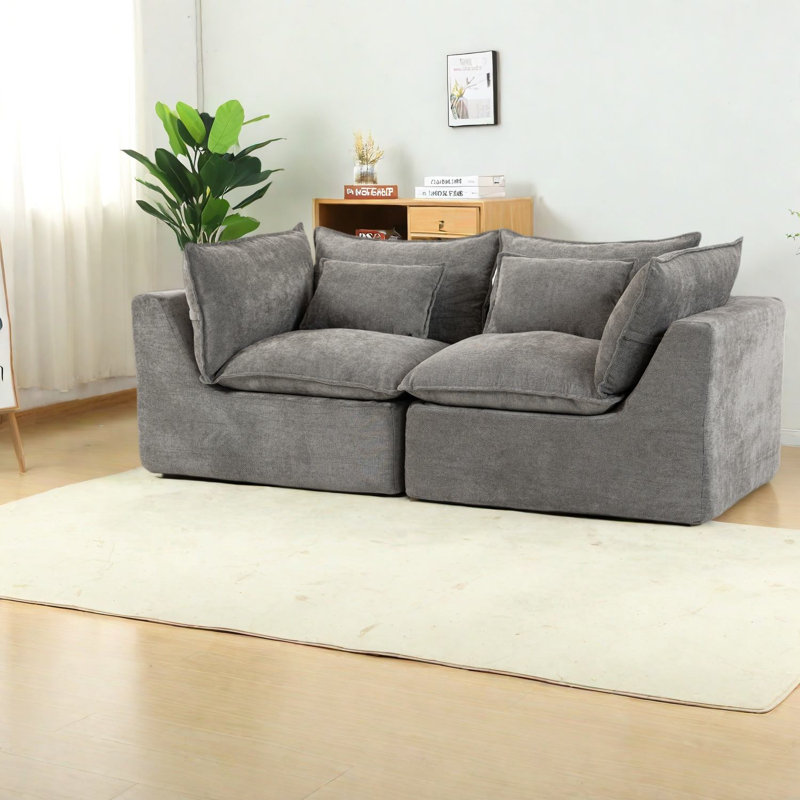 Canapé modulaire surdimensionné en velours Cloud-Like