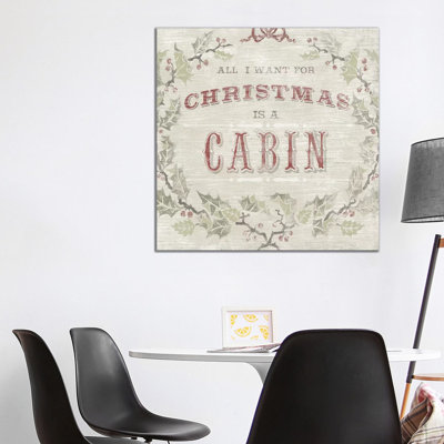 Cabin Christmas IV by June Erica Vess - Wrapped Canvas Painting