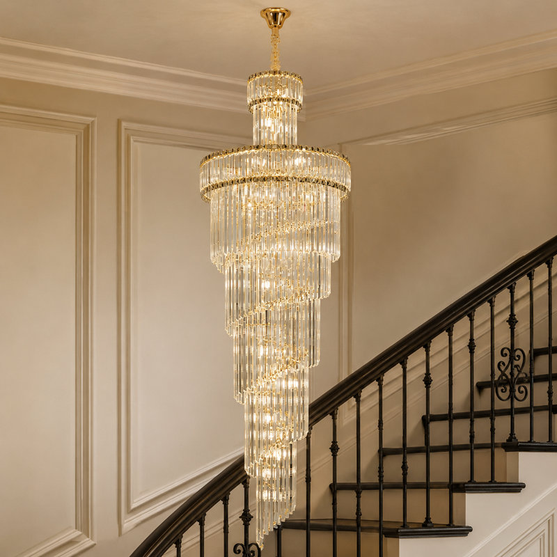 Lustre en cristal 26 lumières à gradation, H 82,68 po x l 25,59 po x P 25,59 po