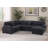 4 Piece Upholstered Corduroy  U-Shape Sectional Sleeper Sofa Bed(Pull Out Style) With Storage Space