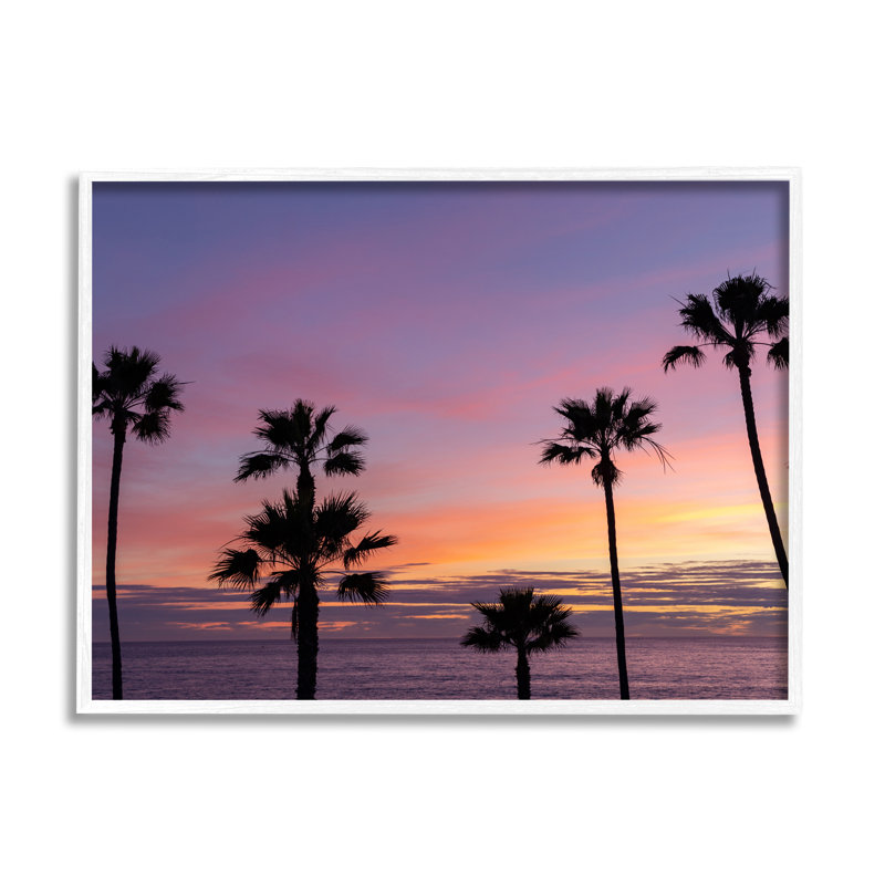 Mauve lever de soleil ciel haut, H 24 po x l 30 po x P 1,5 po, Giclée encadrée blanc bord de mer