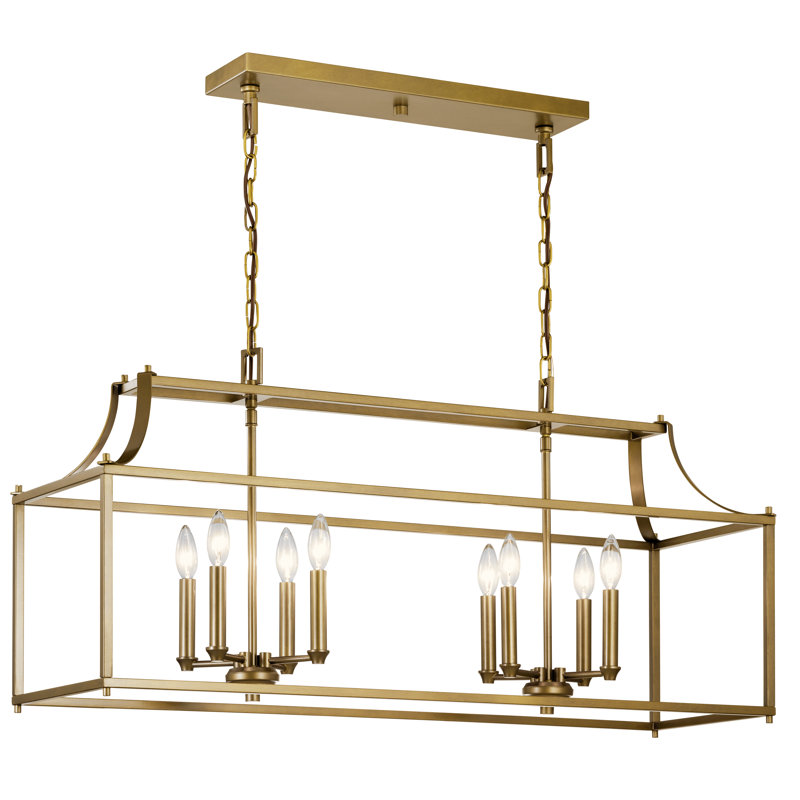 8 - Light Dimmable Kitchen Island Square / Rectangle Chandelier