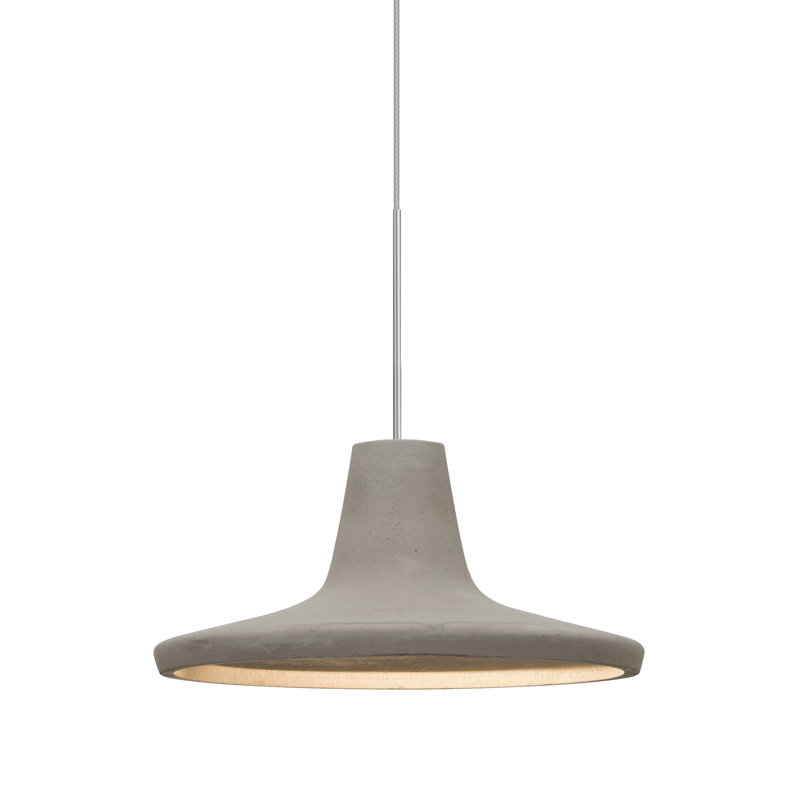 Luminaire suspendu conique à 1 lumière Burwinda, Nickel satiné, Brun clair