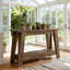 Console Farmhouse avec rangement à 2 niveaux, canapé étroit pour le vestibule, le salon, le couloir et le vestibule, finition brun rustique pour les petits espaces