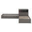 Lit plateforme simple en forme de L - armoires de rangement, bureau, lit gigogne et lumière DEL-733203933