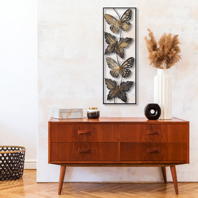 Élégant accessoire mural en métal peint à la main Nykeemah, 39,4 x 13,8 x 2,0 pouces | 100% métal durable, épaisseur: 0,06 pouce | Conception unique avec possibilité de fixation murale, parfaite pour la décoration intérieure et l'art