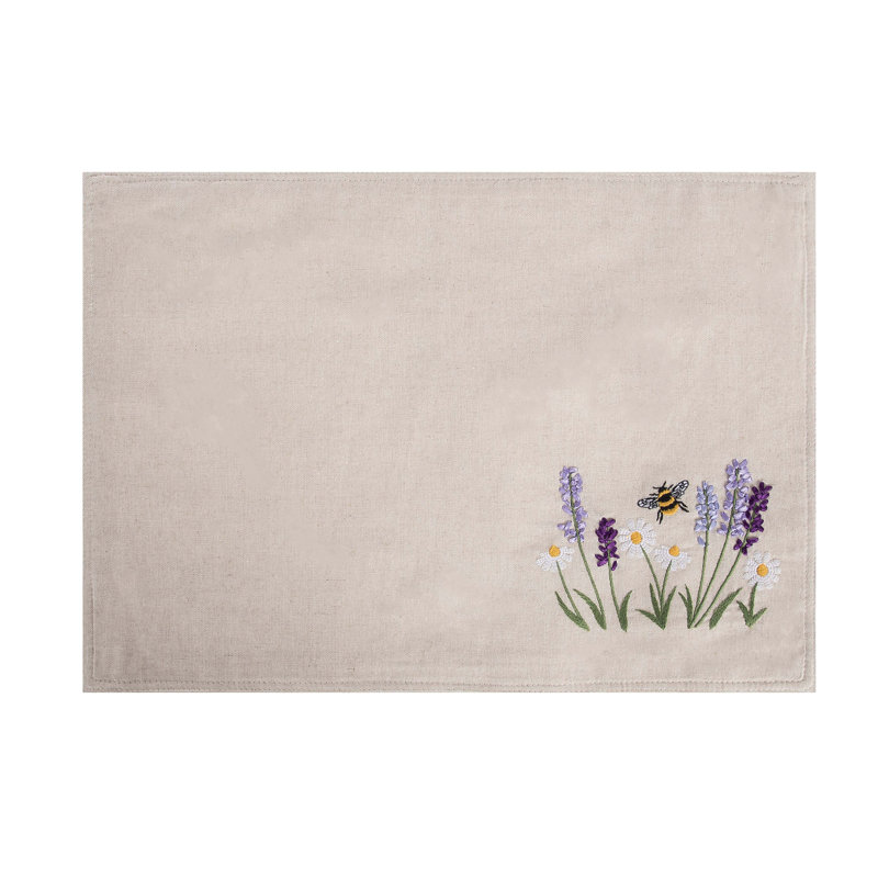 Ensemble de 6 napperons lavande et abeilles