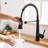 Modern Black Kitchen Faucet With Pull-Down , Single Handle, Brass Material, , Flexible Water Outlet, Easy Install Process Pull Down Faucet, Handle Design, Robust Construction, Corrosion Coating,