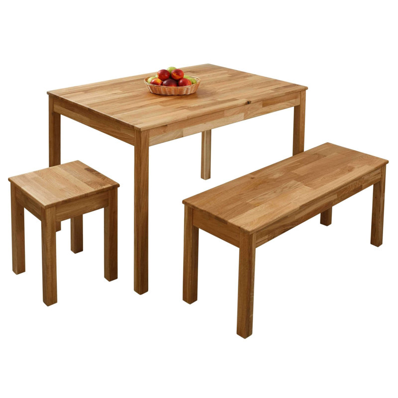 Juliana solid wood dining table, H75 x L110 x W75cm, Heart Oak