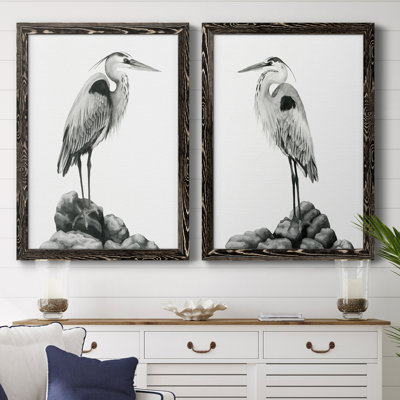 Shoreline Heron en toile de qualité supérieure - Prêt à accrocher