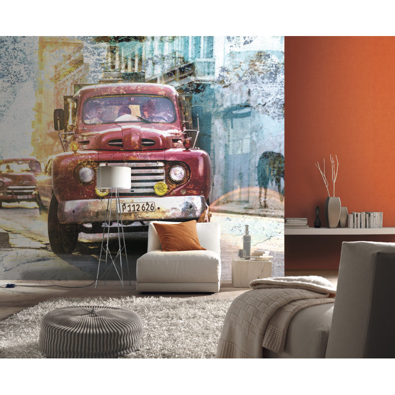 2.8m x 372cm 3D Embossed Distressed Wall Mural