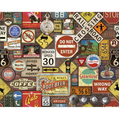 Road Signs On Brick - Wrapped Canvas Print