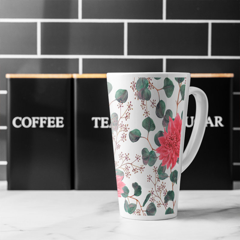 Flowers Leaves Latte Mug