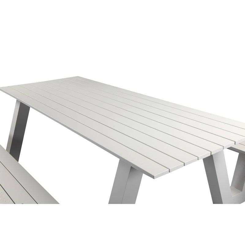 Lukas Outdoor Picnic Table, White