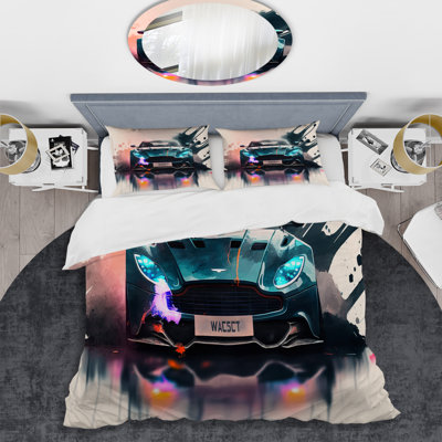 Ensemble de housse de couette en microfibre / polyester «Unleashing The Speed Of Cars I Bedding»