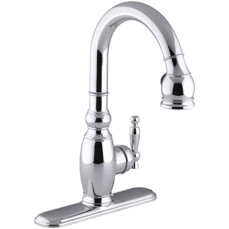 Vinnata Pull Down Bar Faucet with MasterClean, Polished Chrome
