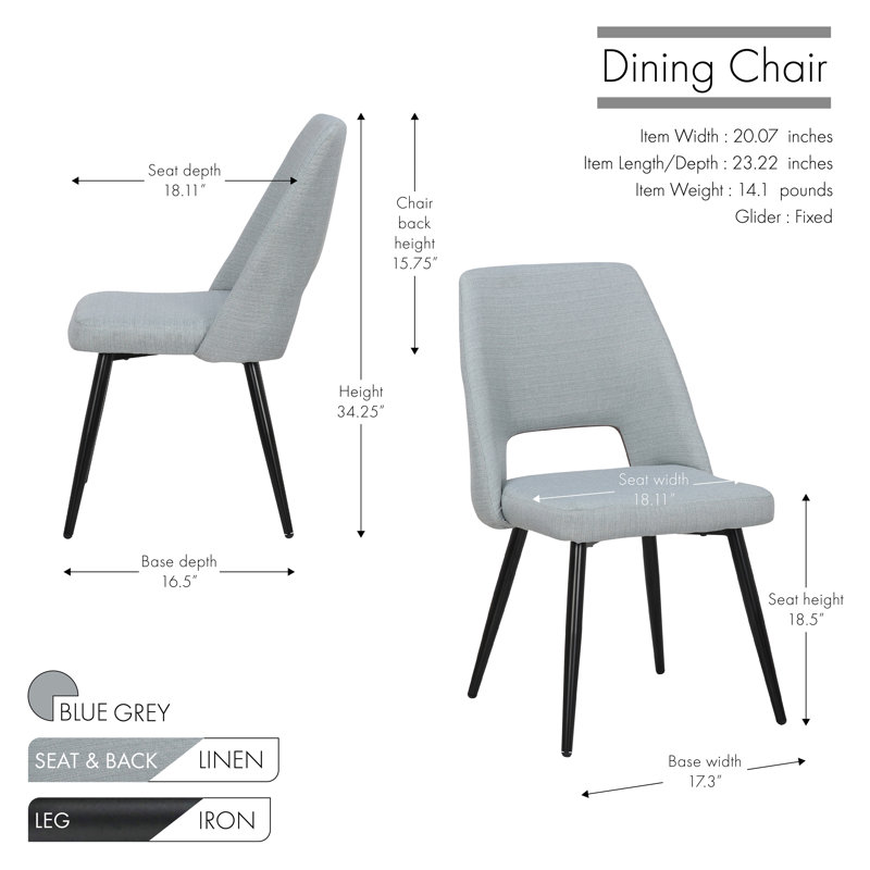 Chaise d'appoint Alizai, Bleu gris