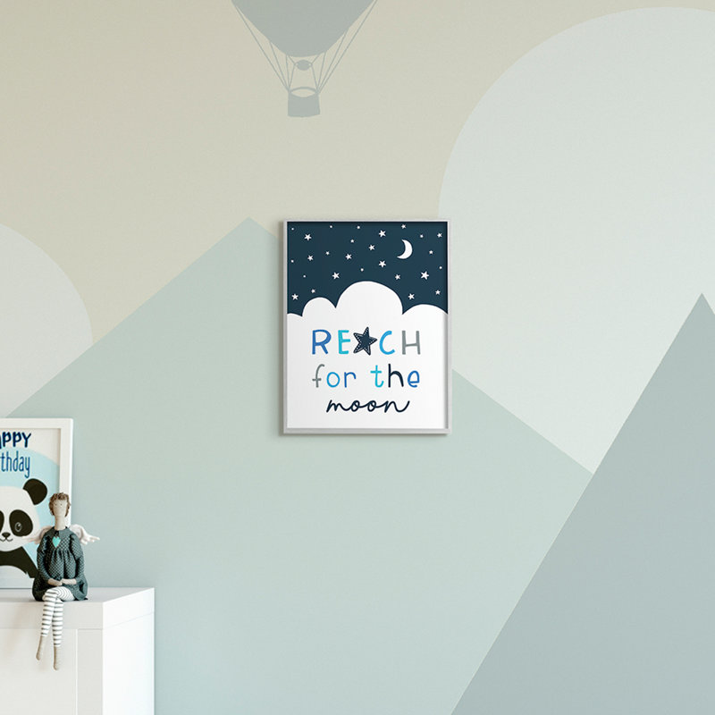 Reach For Moon Moon, H 14 po x l 11 po x P 1,5 po, Estampe numérique Farmhouse