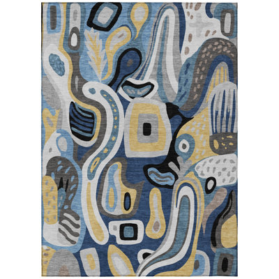 Machine Washable Indoor/Outdoor Chantille ACN2488 Mid-Century Modern Rug