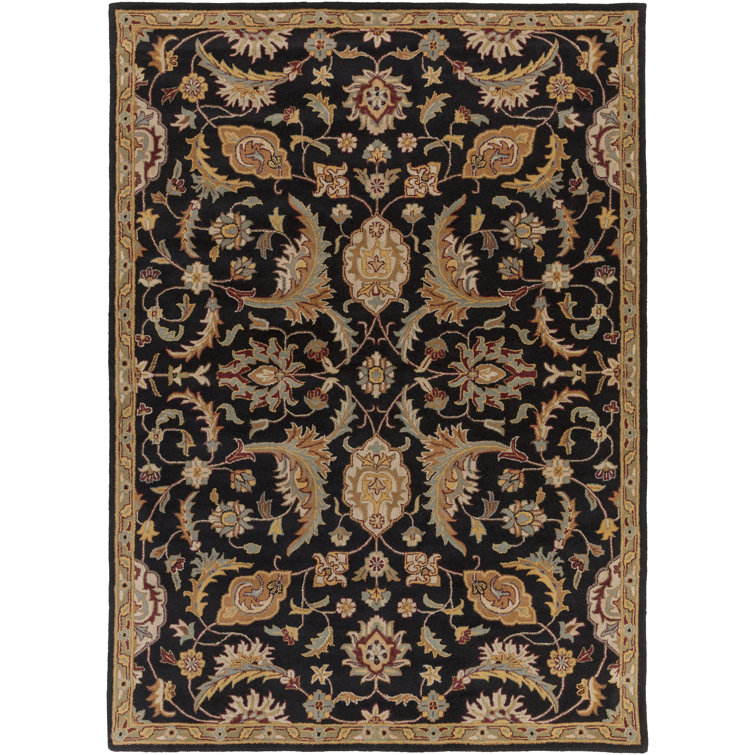 Torino Oriental Handmade Tufted Wool Black/Camel/Beige/Brown Area Rug