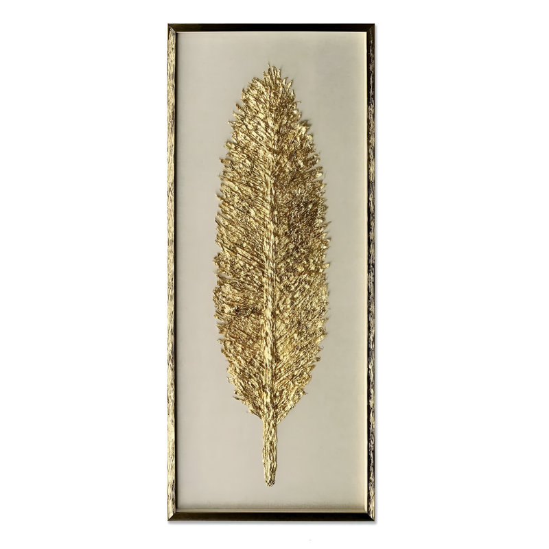 Golden Leaf Brown Background Shadow Box With Golden PS Frame