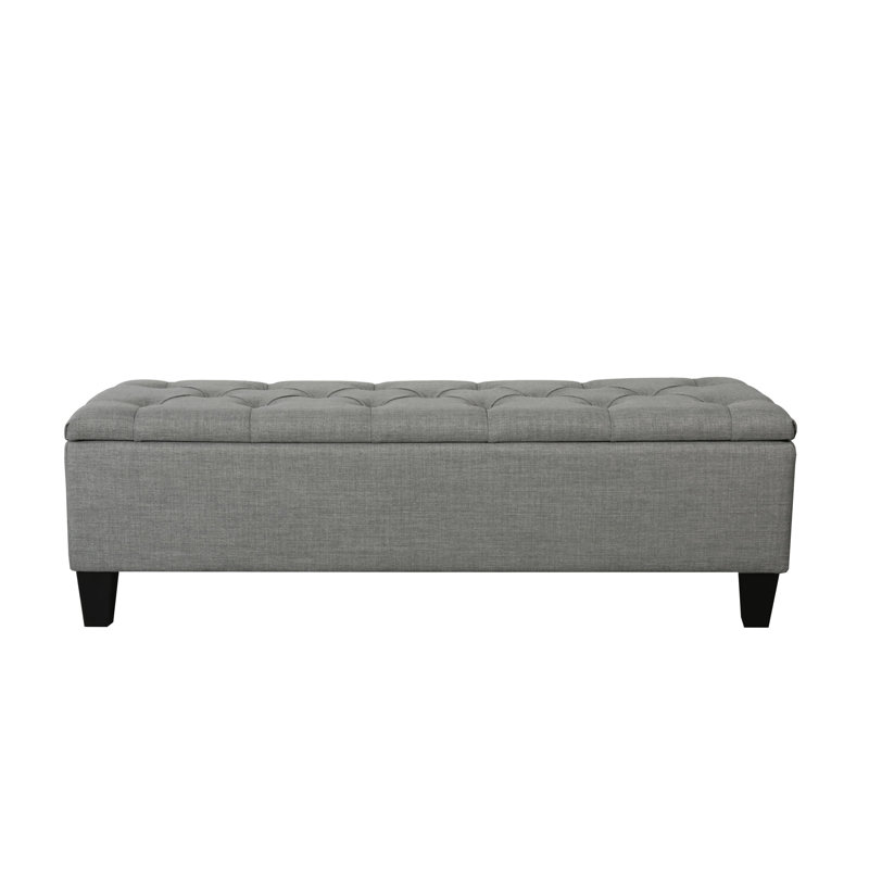 Banc de rangement capitonné Cristalina, Gris foncé