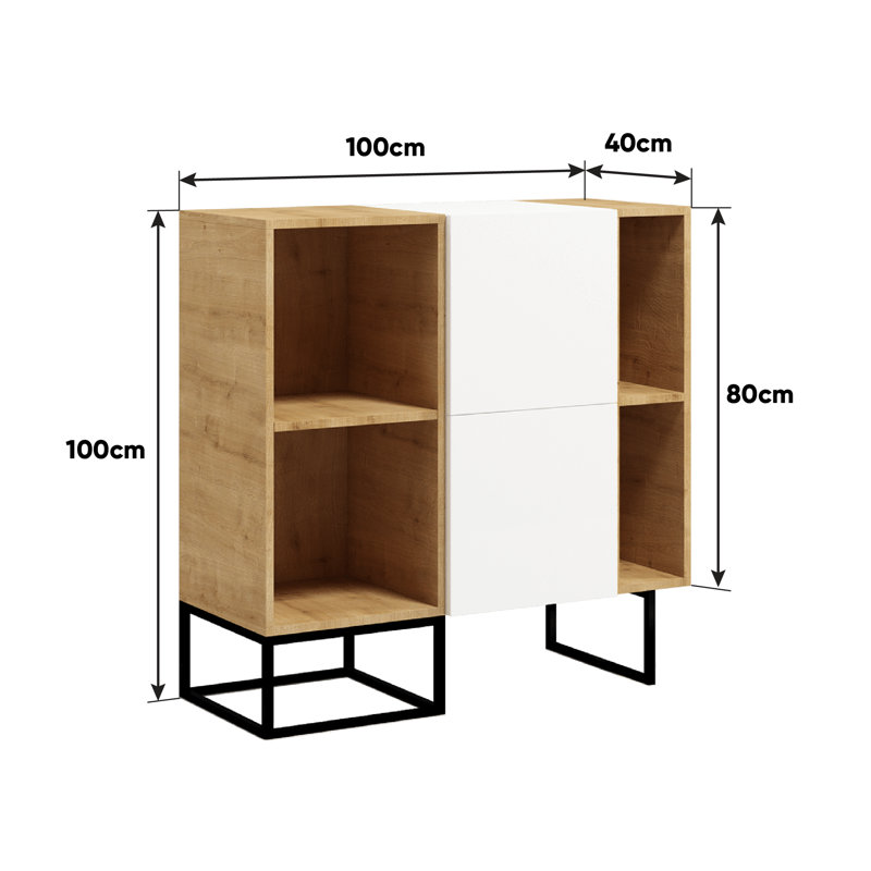 Harmer 100cm H x 100cm W Geometric Bookcase