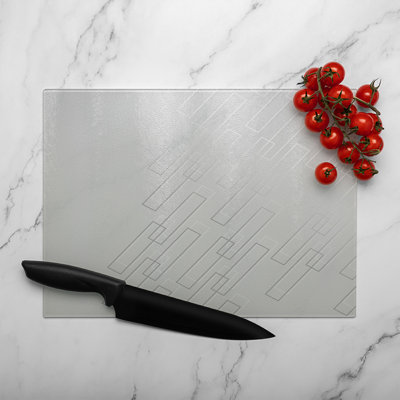 Line Geometric Glass Chopping Board