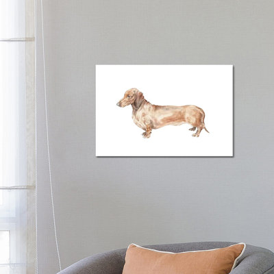 Brown Dachshund Hot Dog 1 Piece Wrapped Canvas Wall Art