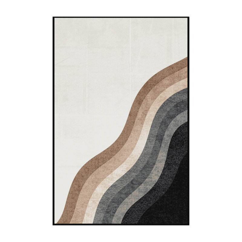 Tapis gris délavé à la machine Orionna, 6 X 9