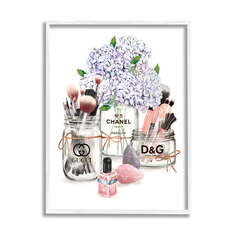 Parfum de designer Glam Maquillage Floral Hydrangea Bouquet par Ziwei Li - Peinture, H 20 po x l 16 po x P 1,5 po
