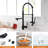 Black Kitchen Faucet Pull Down - Single Handle, Ceramic Filler, Rust And Corrosion Finish , Black, Long-Lasting-1310542551