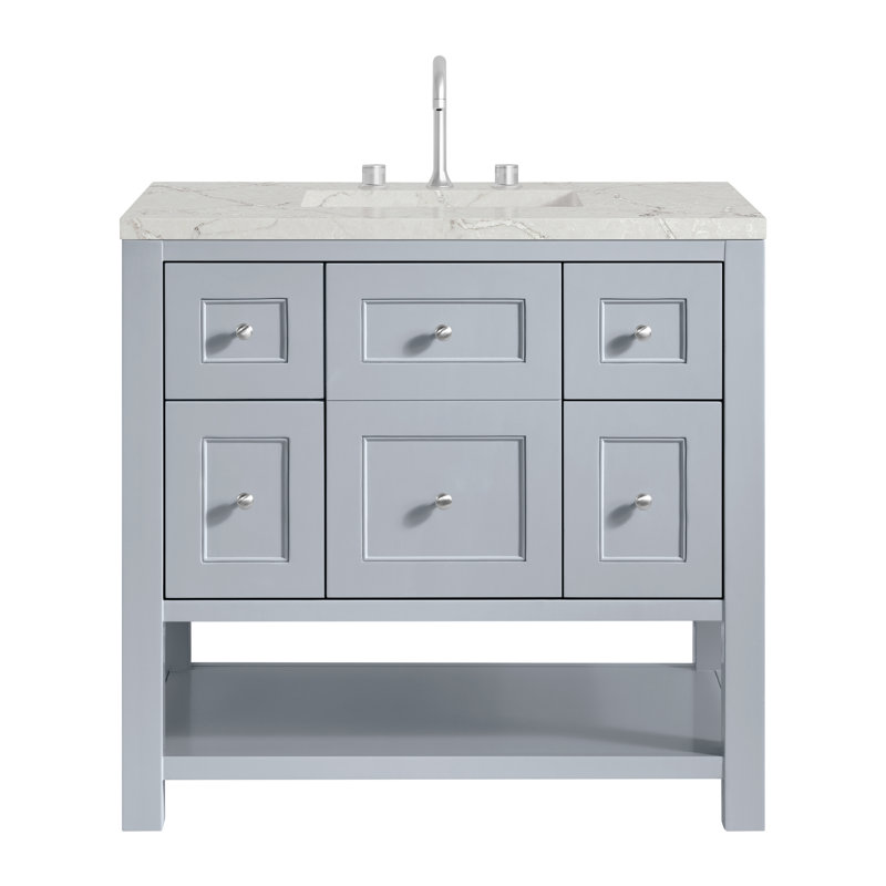 Breckenridge 48'' W Single Vanity, Victorian Silver, Serenity Blue, 8" Widespread