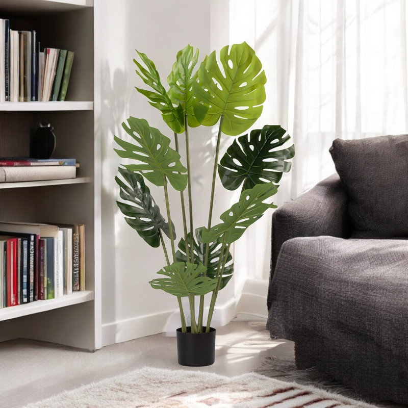 Arbre Monstera artificiel en pot de chambre de bébé, H 48 po x l 24 po x P 24 po
