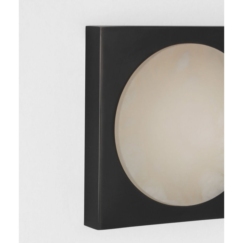 Dichotomy Sconce with Alabaster, 4.5" H x 4.5" W x 0.75" D, Bronze, 1 Lights