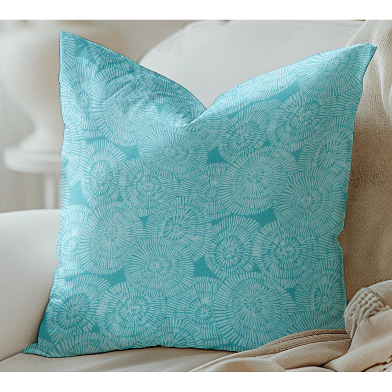 Turquoise Medallion Print Outdoor Pillow