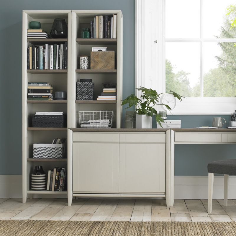 Izzie 121.4cm H x 51cm W Boat Bookcase, Soft Grey