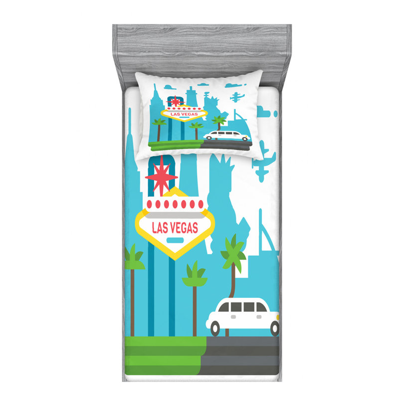 Ensemble de draps Las Vegas, Ensemble de draps pour lit simple avec drap-housse