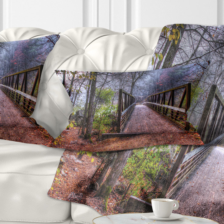 Coussin décoratif photo magnifique bridge over creek landscape
