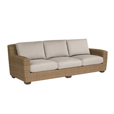 Saddleback 97'' Wide Premium All-Weather Wicker Patio Sofa with Cushions