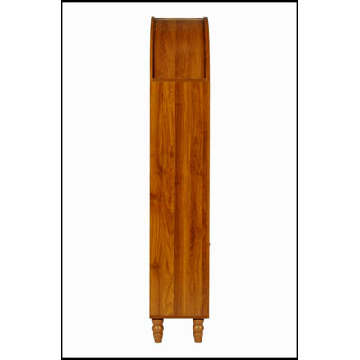 Armoire en bois sculpté arquée Vintage, bibliothèque ouverte de 66 pouces de hauteur, rangement décoratif autoportant pour la maison et le bureau