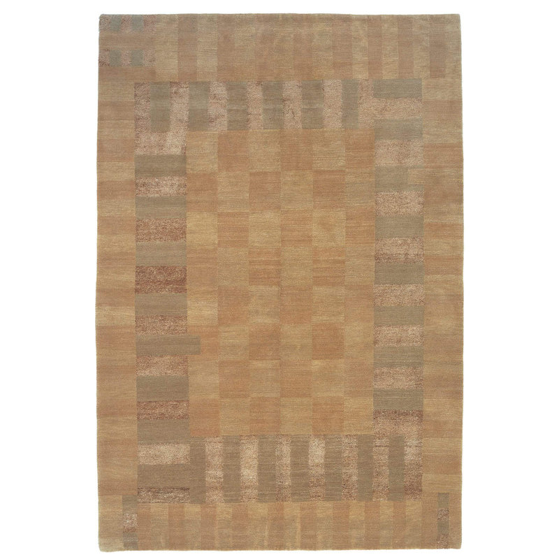 Geometric Area Rug in Brown/Gold/Gray, Rectangle 6' x 9'